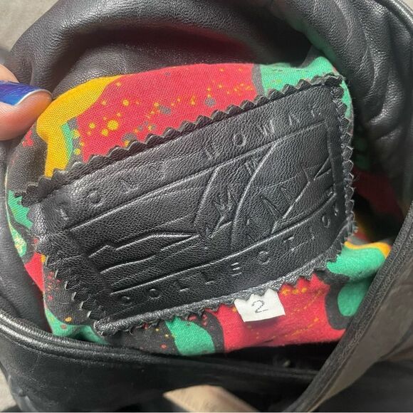 Vintage Tony Nowak Collection World Gym Black Leather Biker Jacket Fits Large XL - Picture 7 of 7